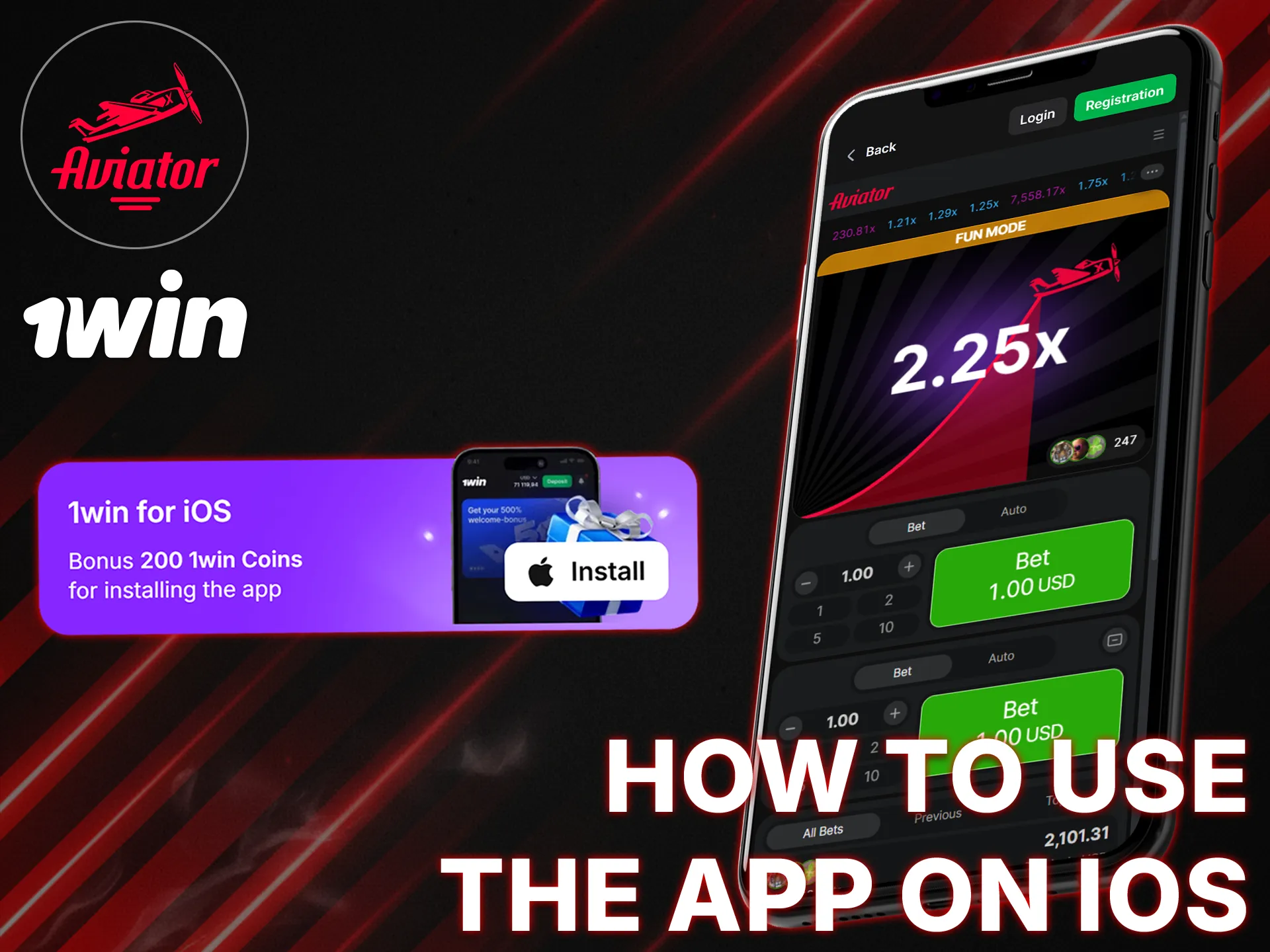 Create a 1Win shortcut on the home screen of your iOS device and play Aviator.