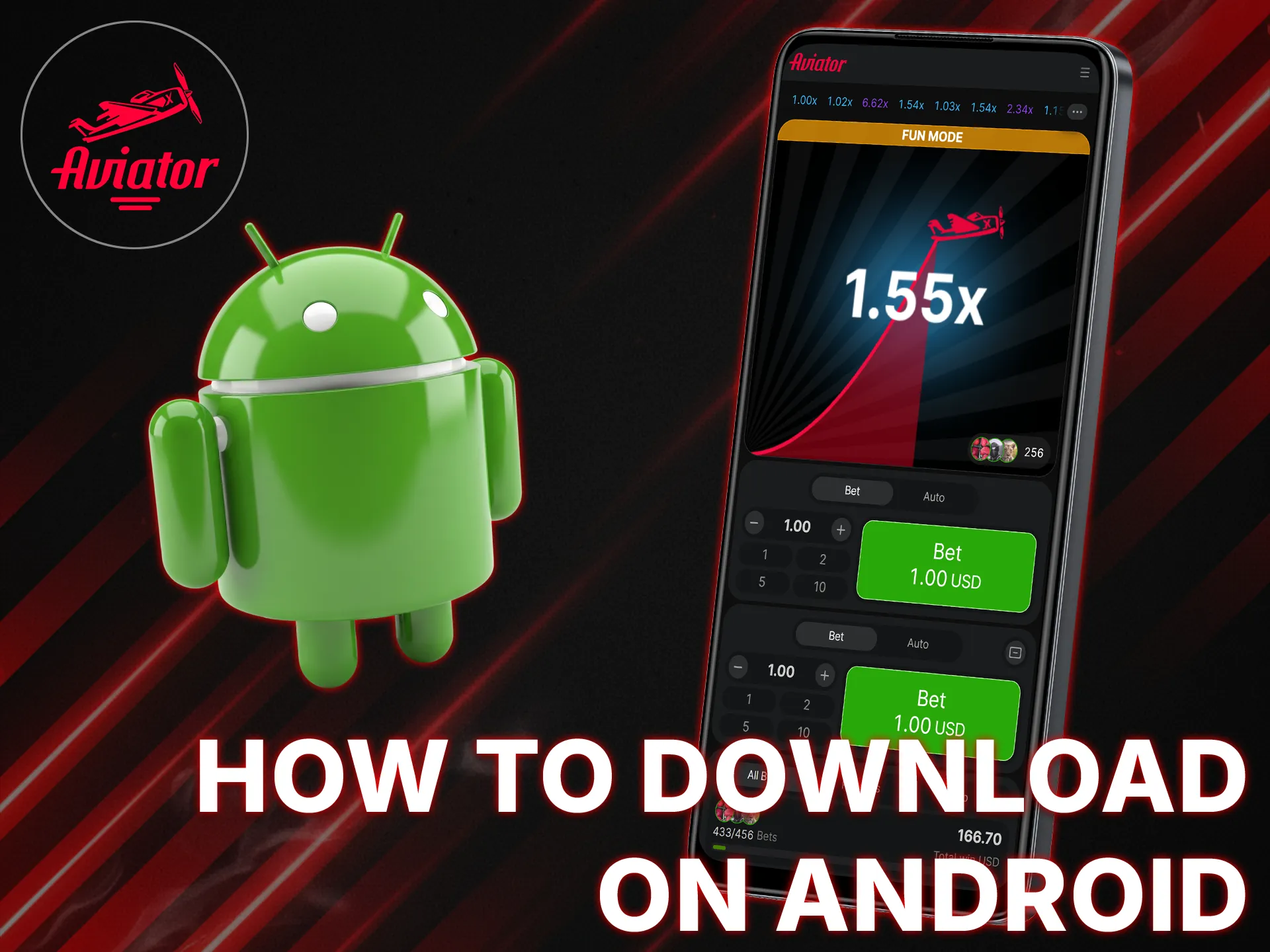 Download the Aviator app for Android from the Google Play Store and start playing.