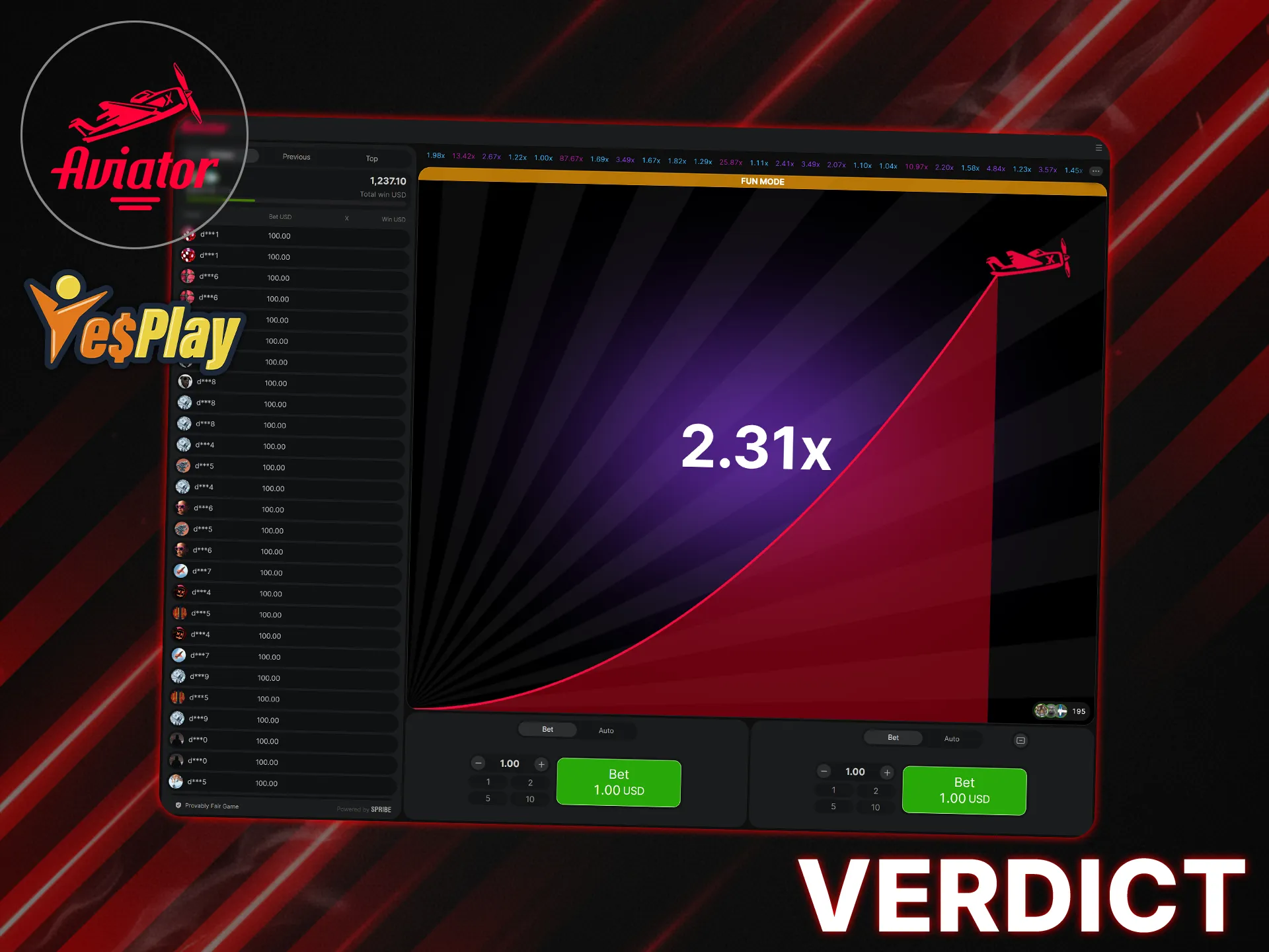 YesPlay is a legal and convenient platform for playing Aviator with good customer support.